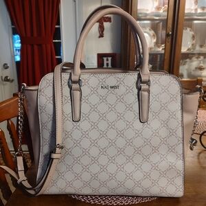 Nine West Pretty Beige and Pink Satchel